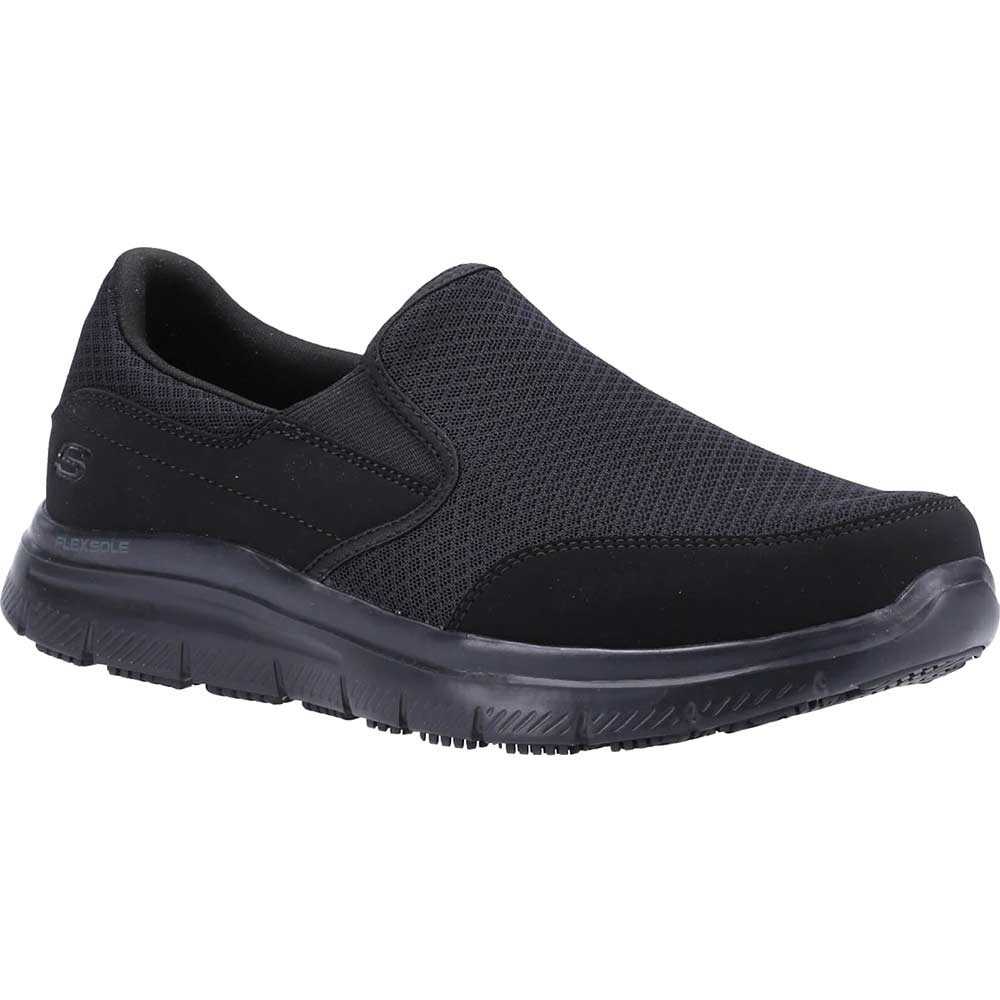 Skechers McAllen Mens Slip Resistant Wide Fit Shoes Black Size 9