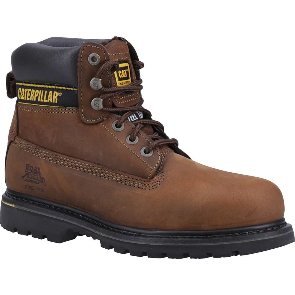 Caterpillar Mens Holton Safety Boots Brown Size 14