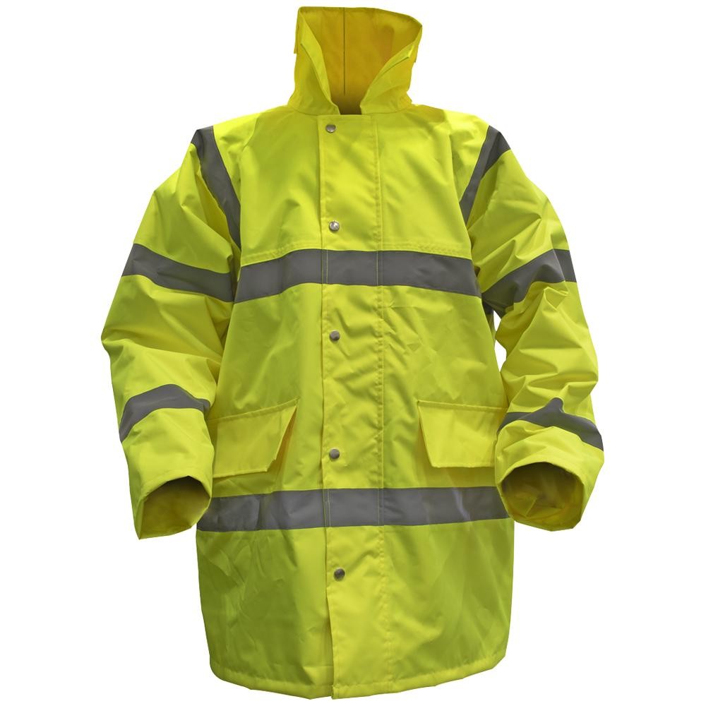 Sealey Quilted Lining Hi Vis Motorway Jacket Yellow L