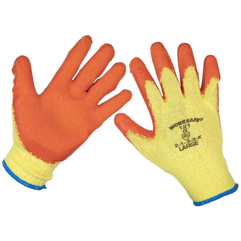 Sealey Worksafe Super Grip Gloves Orange L Pack of 1