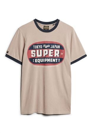 Superdry Ac Ringer Workwear Graphic Slim Fit T-shirt - Beige - S