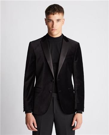 Remus Uomo Velvet Jacket - Black - 44R