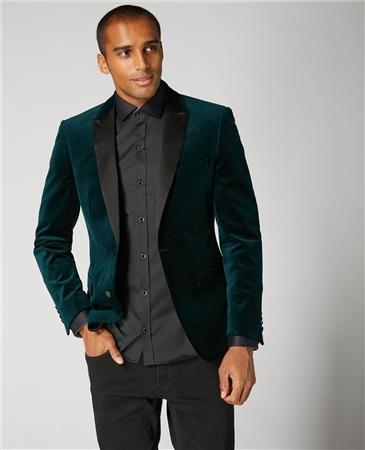 Remus Uomo Velvet Jacket - Green - 40R
