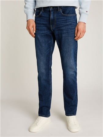 Tommy Hilfiger Core Denton Whiskered Straight Leg Jeans - Dark Blue - 32/34