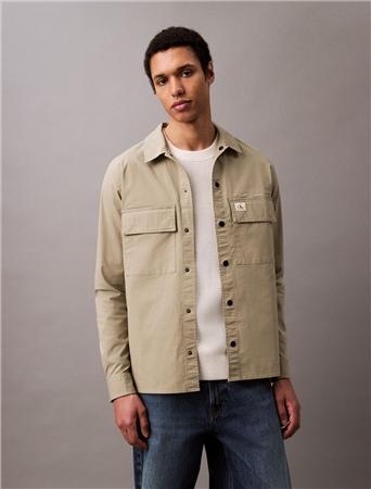 Calvin Klein Jeans Cargo Cotton Ripstop Overshirt - Beige - S