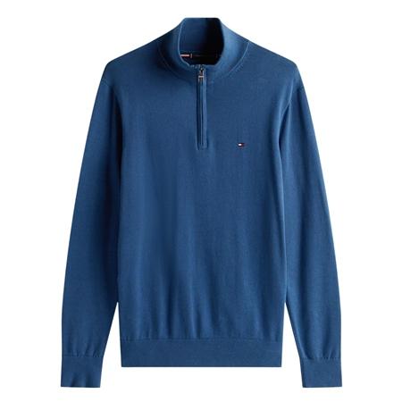 Tommy Hilfiger Flag Embroidery Half-Zip Jumper - Blue - XL