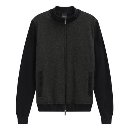Bugatti Mens Full Zip Hybrid Cardigan - Grey - M