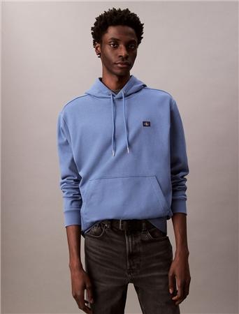 Calvin Klein Jeans Cotton Terry Badge Hoodie - Blue - S