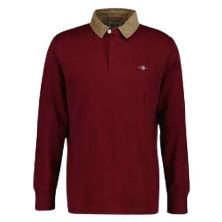 Gant Corduroy Collar Heavy Rugger Shirt - Wine - L