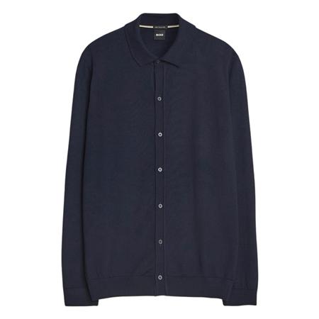 Boss Helbert Button Through Knitted Cardigan - Navy - XL