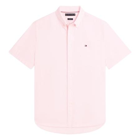 Tommy Hilfiger Flex Poplin Houndstooth SS Shirt - Pink - M