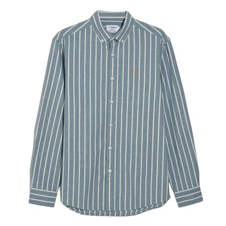 Farah Steen Wide Stripe Shirt - Blue - L