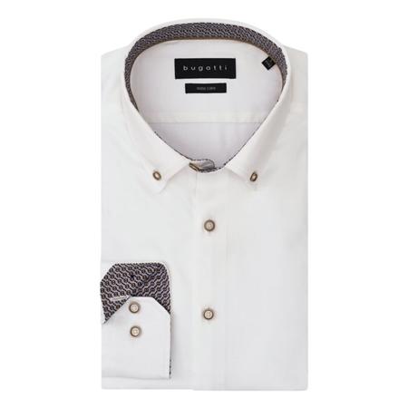 Bugatti Casual Long Sleeve Contrast Shirt - White - S