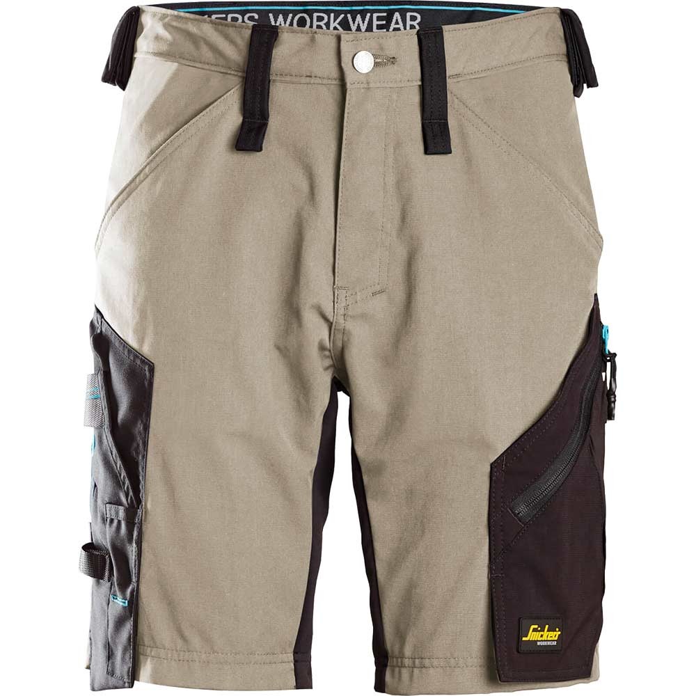 Snickers 6112 Mens Litework 37.5 Work Shorts Khaki / Black 36"