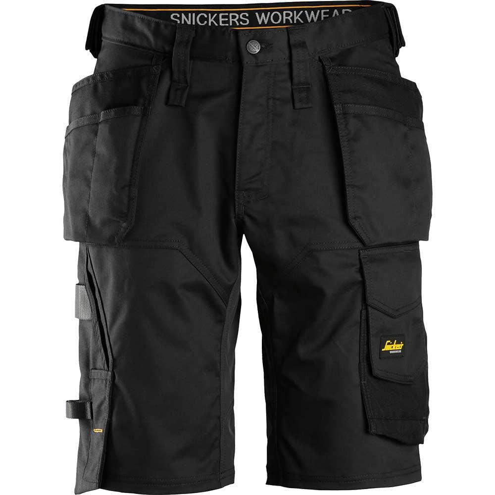 Snickers 6151 Mens Allround Work Stretch Loose Fit Holster Pockets Shorts Black 33"