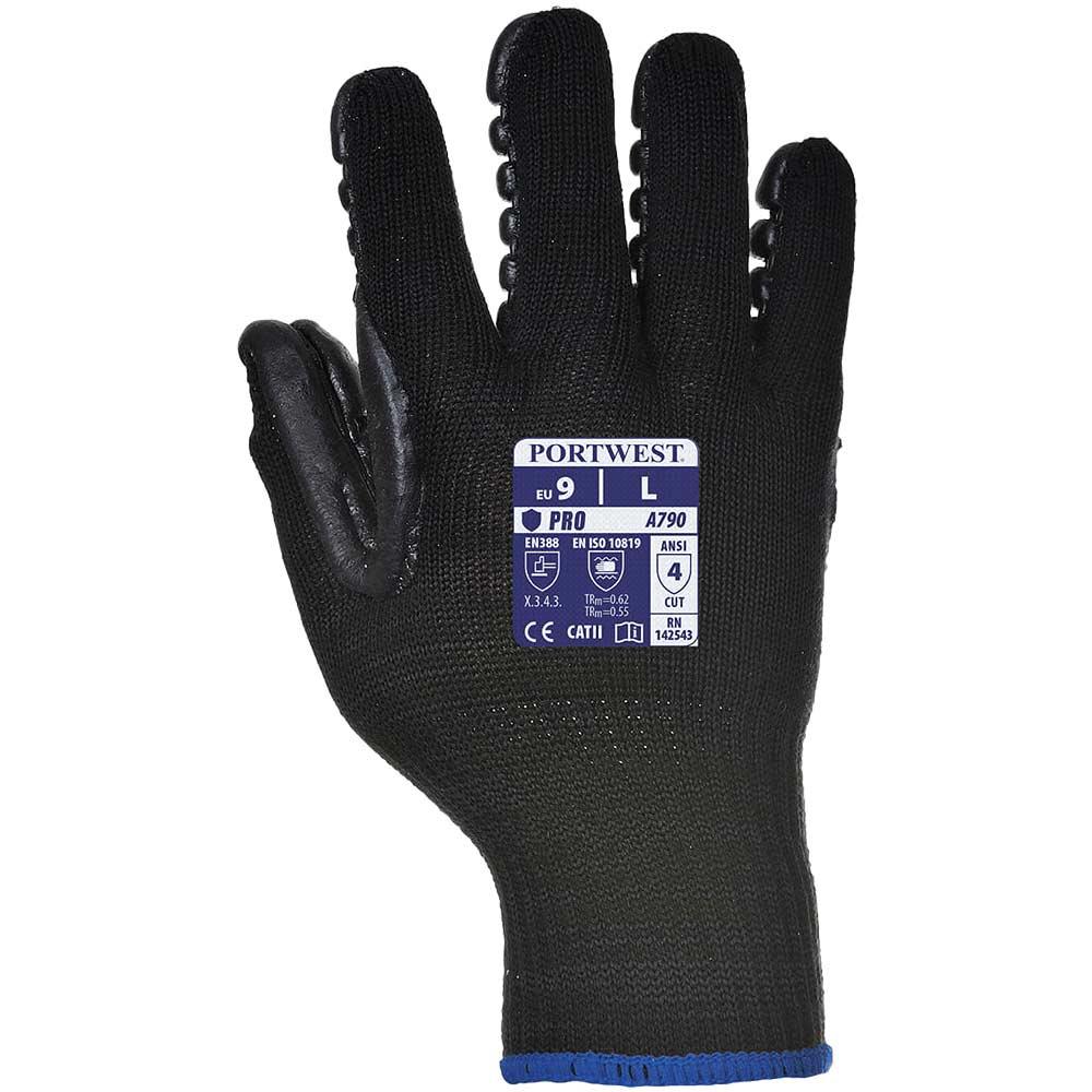 Portwest Anti Vibration Gloves Black L Pack of 1