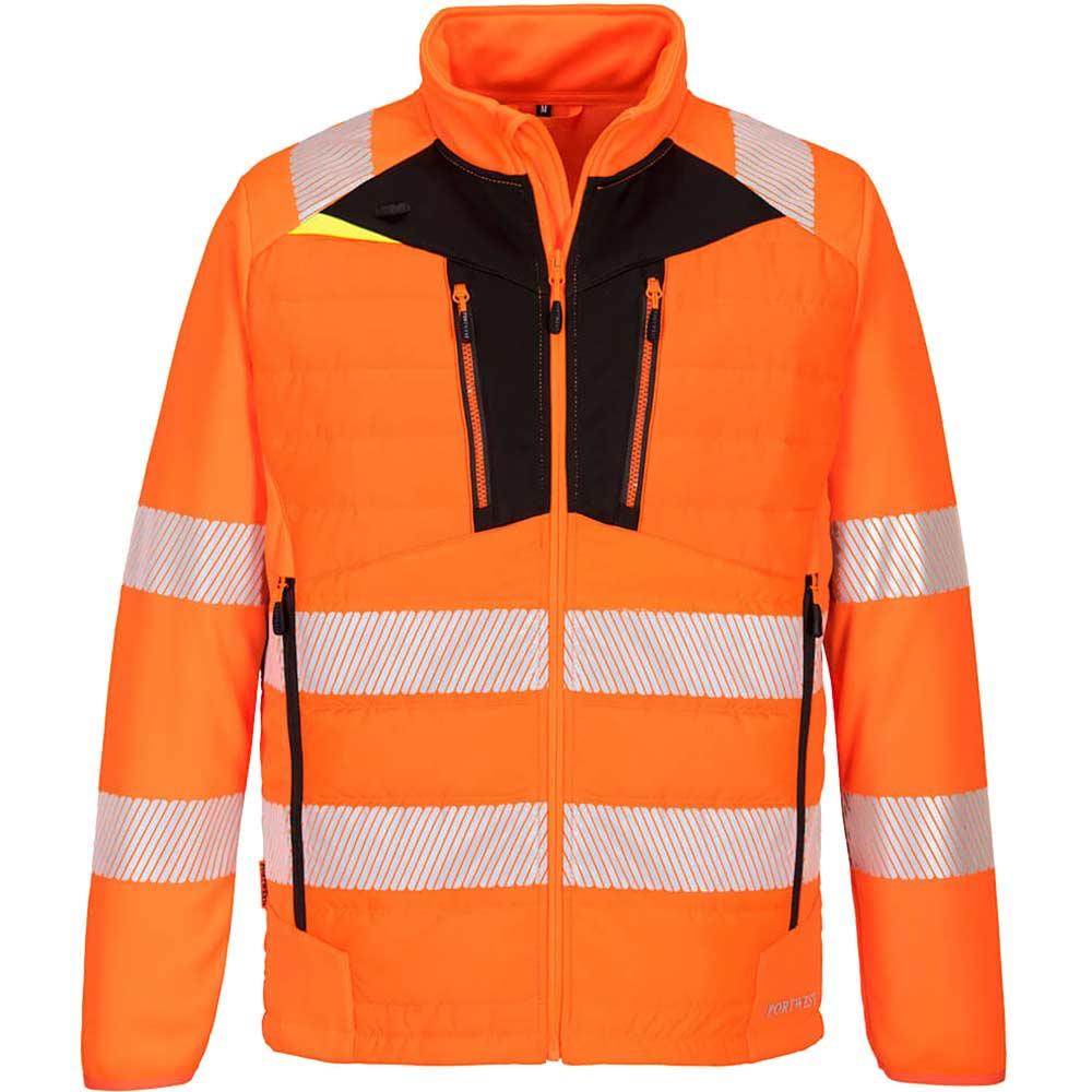 Portwest DX4 Hi Vis Hybrid Baffle Jacket Orange / Black L