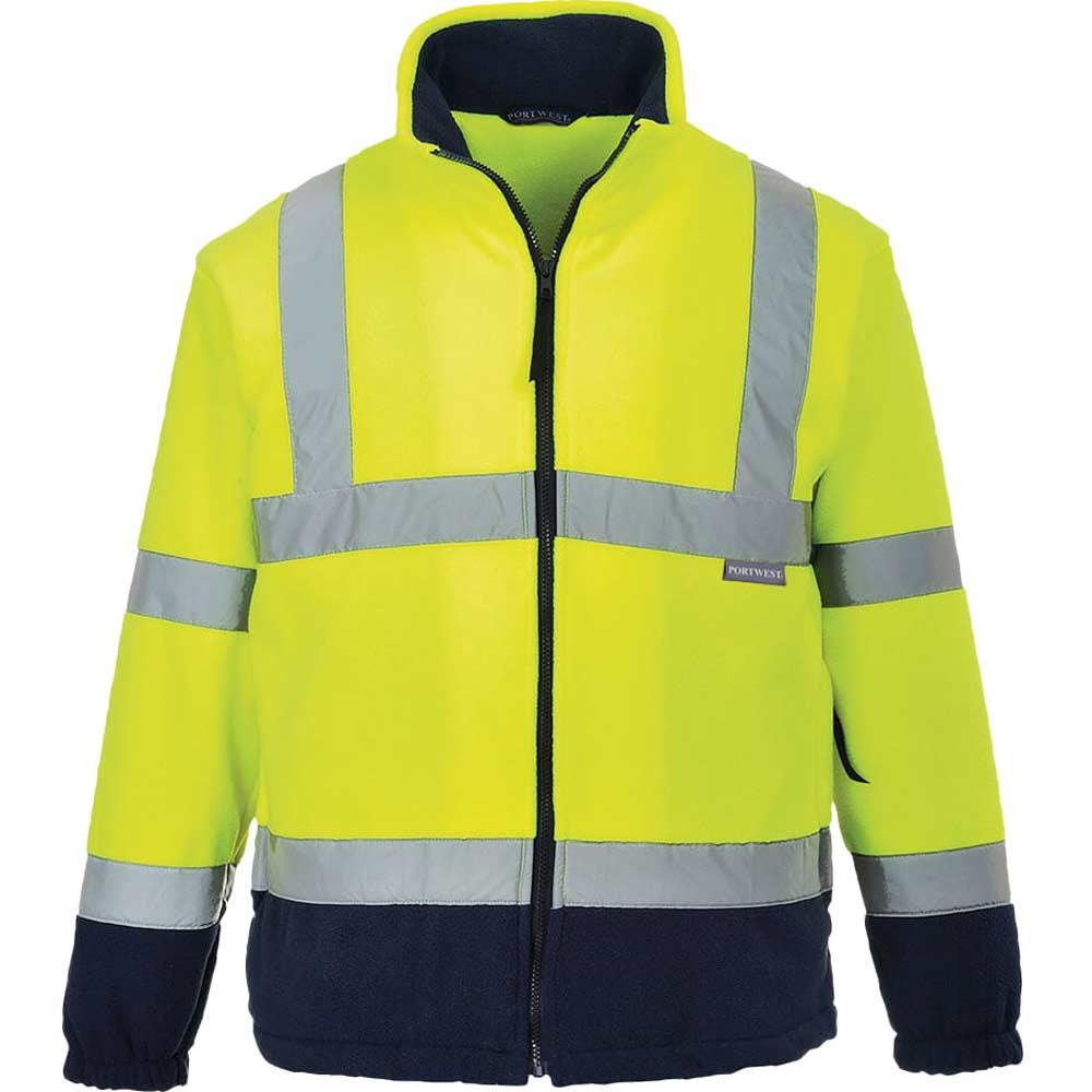 Portwest 2 Tone Hi Vis Fleece Jacket Yellow / Navy 2XL