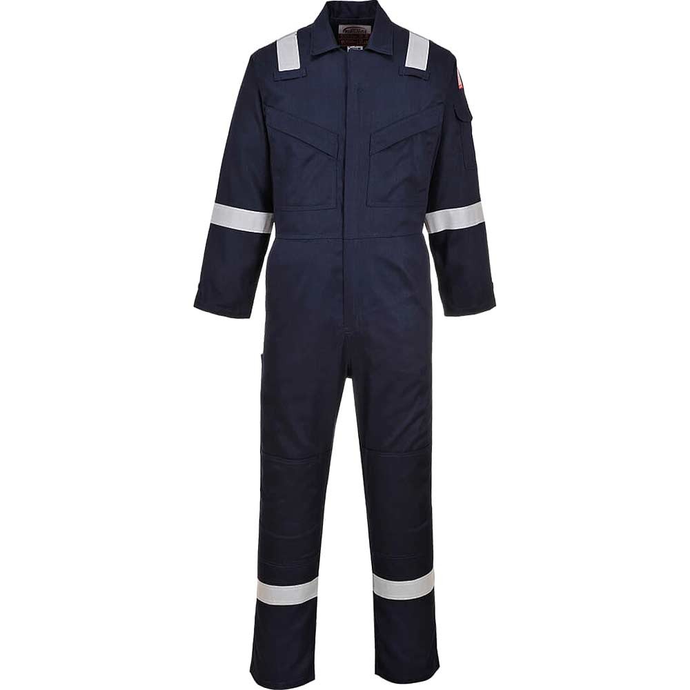 BizFlame Mens Flame Resistant Super Lightweight Antistatic Coverall Navy Blue 2XL 34"