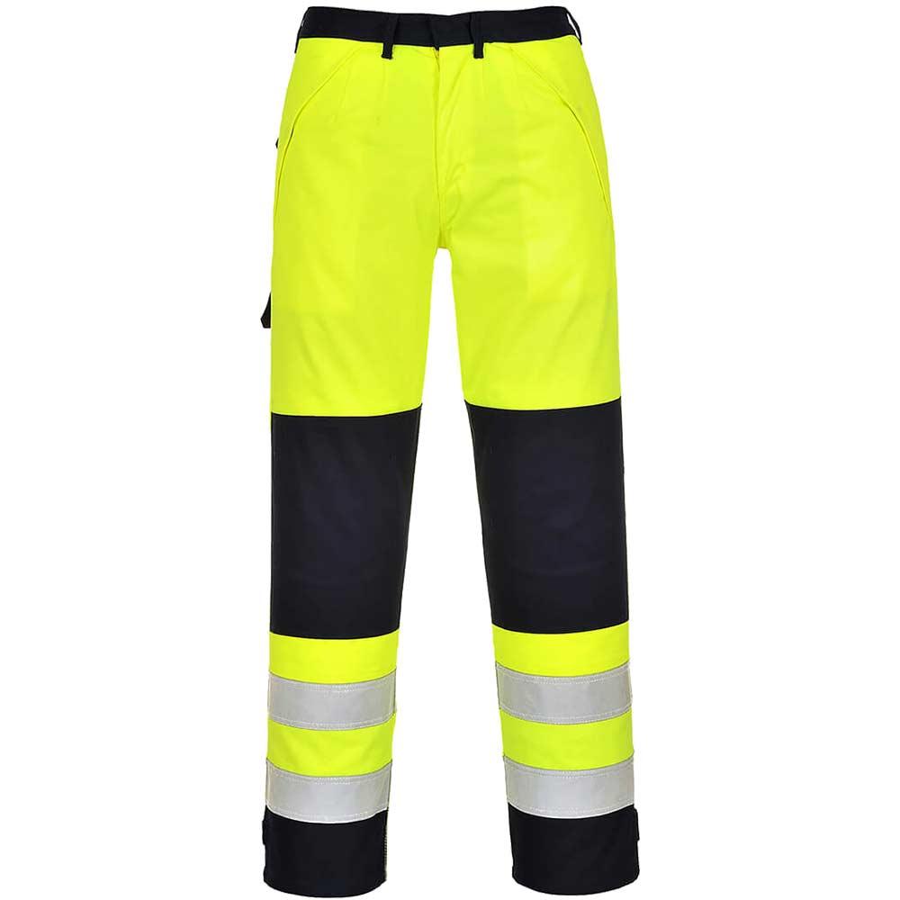 BizFlame Hi Vis Multi-Norm Flame Resistant Trousers Yellow / Navy XL