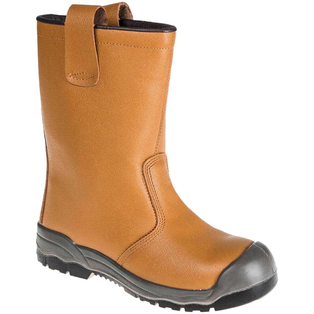 Porwest Steelite S1P CI Scuff Cap Safety Rigger Boots Tan Size 7