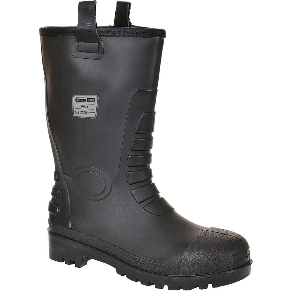 Portwest Neptune S5 CI Waterproof Rigger Safety Boots Black Size 10.5