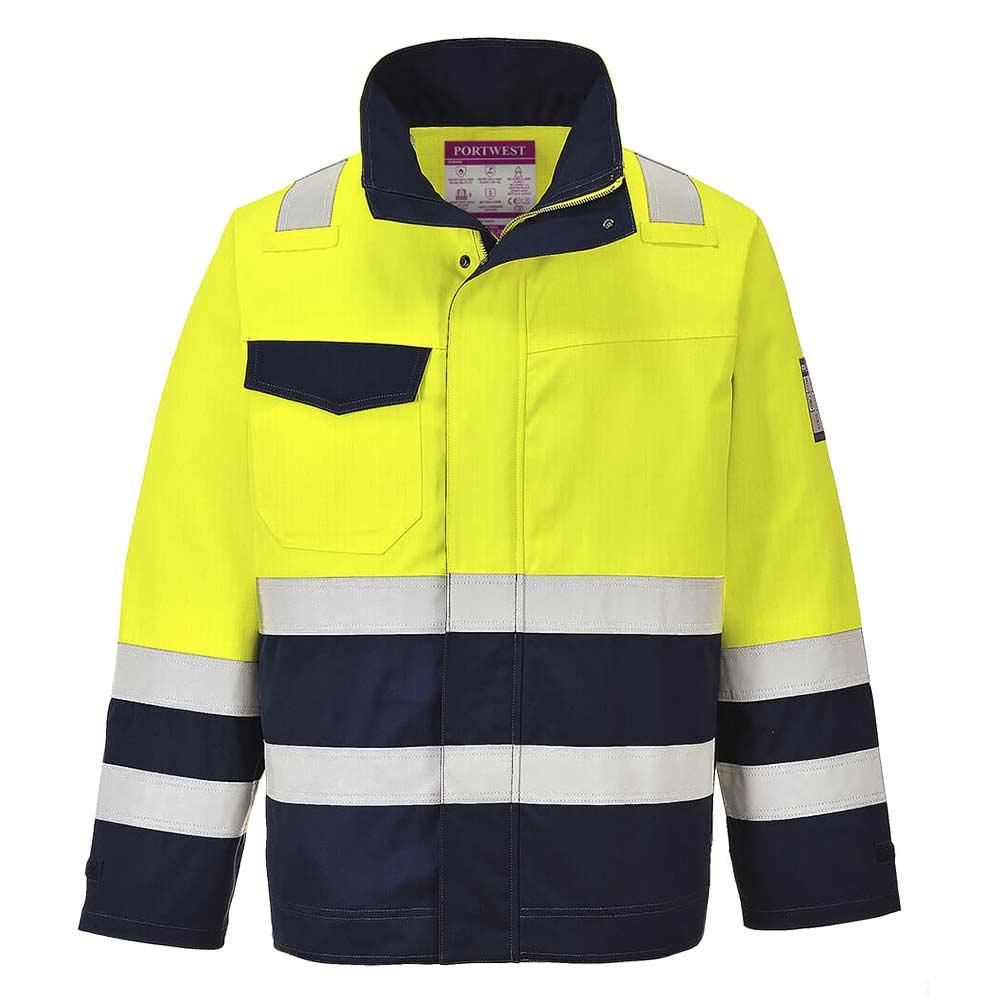 Modaflame Flame Resistant Hi Vis Jacket Yellow / Navy 2XL