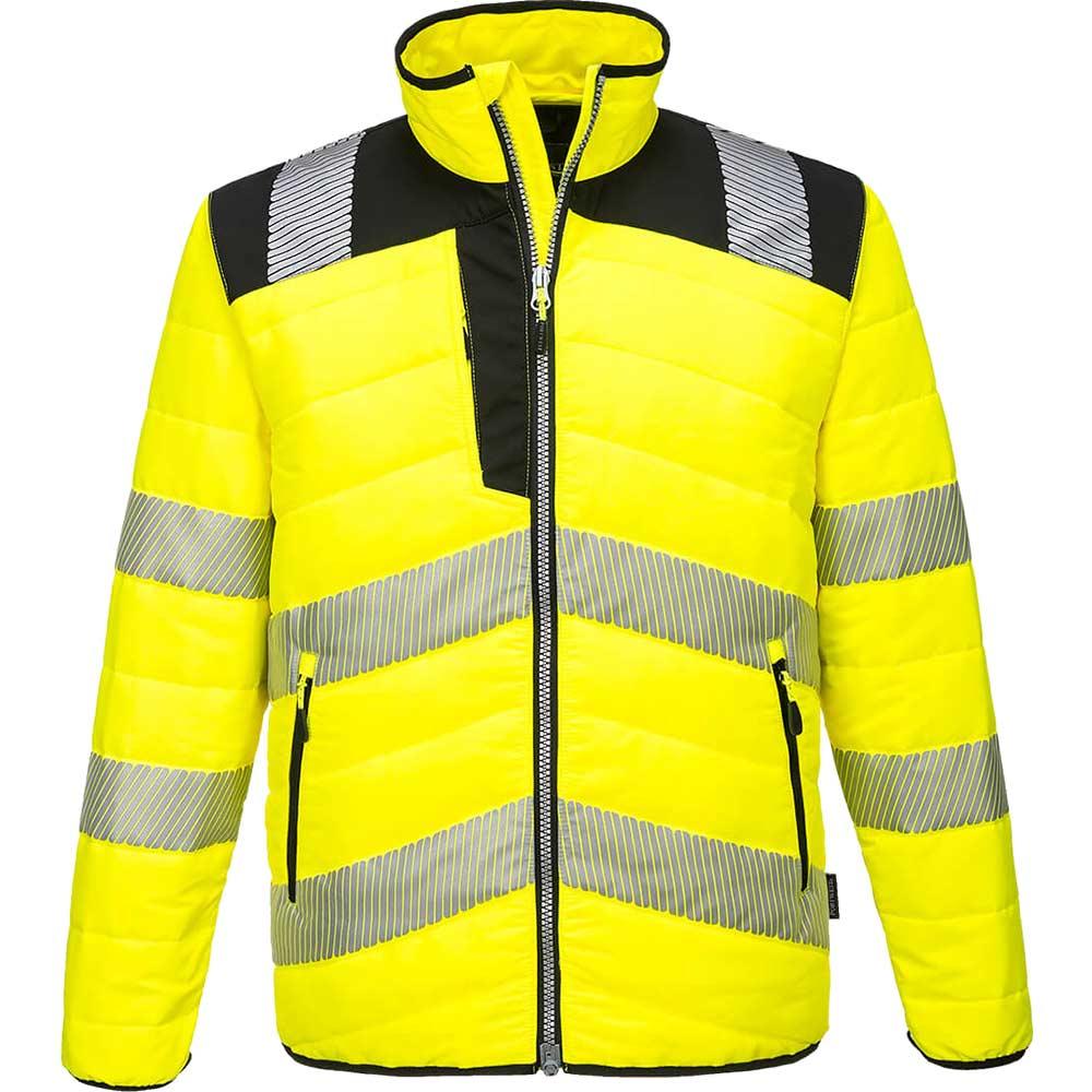 Portwest PW3 Mens Hi Vis Baffle Jacket Yellow / Black 2XL