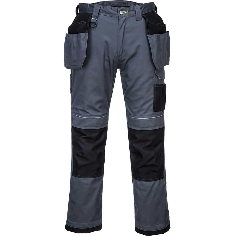 Portwest PW3 Mens Holster Work Trousers Grey / Black 38" 29"