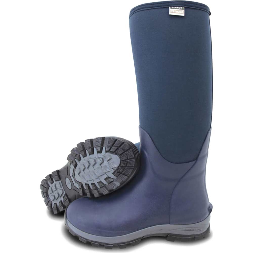 Town and Country Buckingham Rubber Wellington Boots Navy Size 12