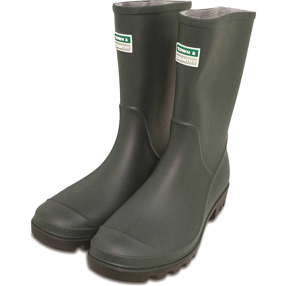 Town and Country Eco Essential Half Length Wellington Boots Green Size 11