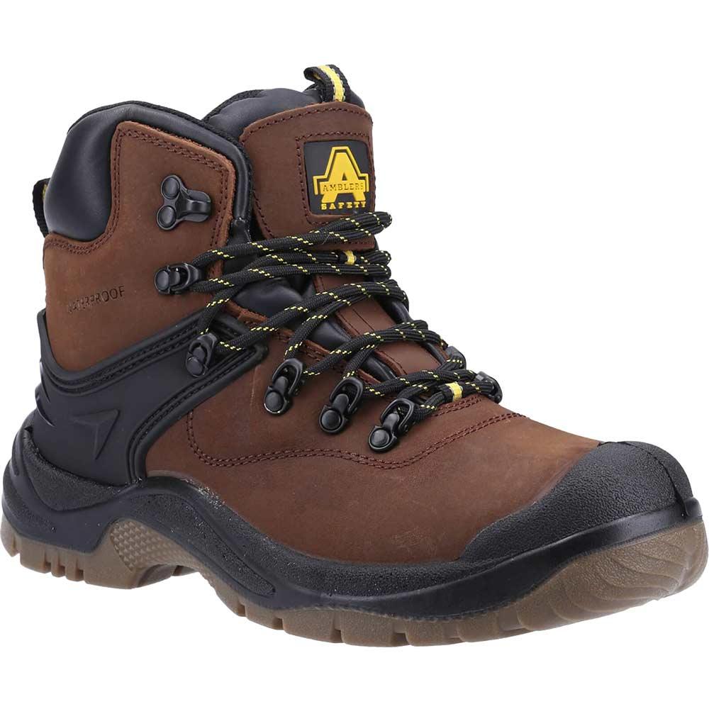 Amblers Mens Safety FS197 Shock Absorbing Waterproof Safety Boots Brown Size 8