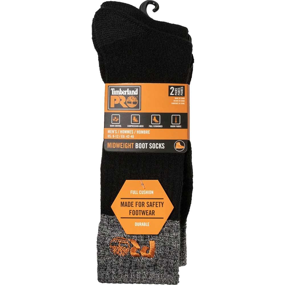 Timberland Pro Colour Block Full Cushion Boot Sock Black 6 - 11 Pack of 2