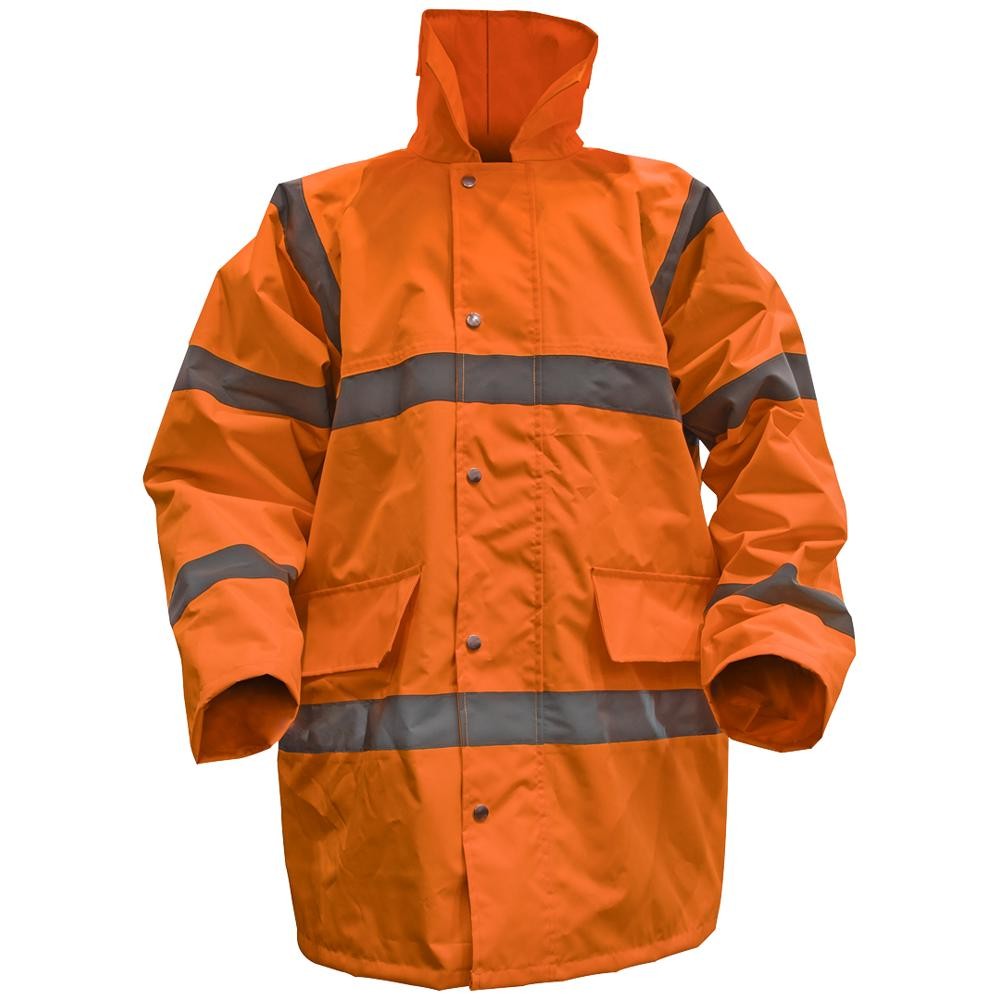 Sealey Quilted Lining Hi Vis Motorway Jacket Orange L